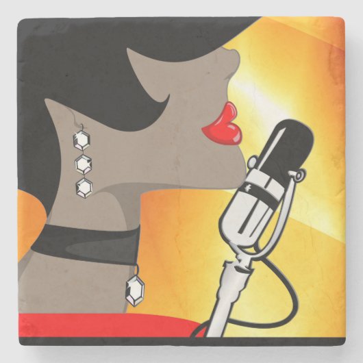 Dessous-de-verre En Pierre Dessous de verre de marbre de rossignol, musique (Devant)