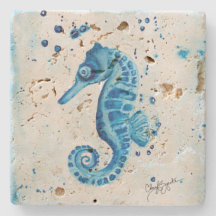 Dessous de verre de marbre Sea Horse