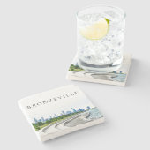 Dessous-de-verre En Pierre Dessous de verre de pierre de Bronzeville Chicago (Côté)