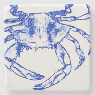 Dessous-de-verre En Pierre Dessous de verre de pierre de crabe bleu I