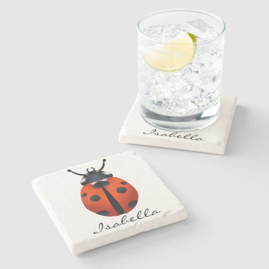 Dessous-de-verre En Pierre Dessous de verre de pierre de Ladybugs (Côté)