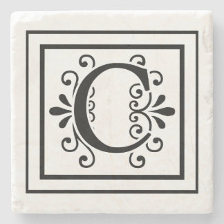 Dessous-de-verre En Pierre Dessous de verre de pierre de monogramme de la