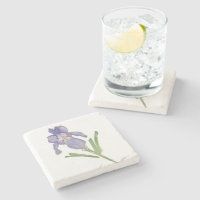Dessous de verre De Pierre De Peinture Fleur Iris