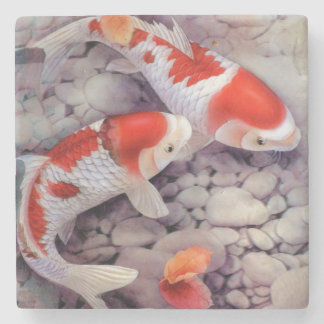Dessous-de-verre En Pierre Dessous de verre de pierre de poissons de Koi