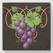 Dessous-de-verre En Pierre Dessous de verre de pierre de raisins (Devant)