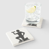 Dessous-de-verre En Pierre Dessous de verre de pierre de silhouette de poids (Côté)