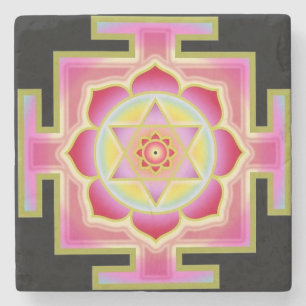Dessous-de-verre En Pierre Dessous de verre de pierre de yantra de Lakshmi