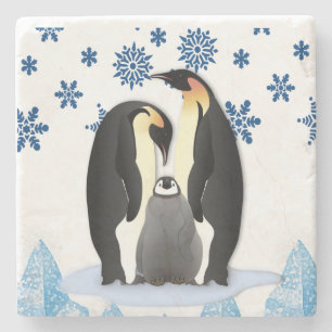 Dessous-de-verre En Pierre Dessous de verre de pierre en marbre pingouin Noël