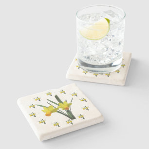 Dessous-de-verre En Pierre Dessous de verre de pierre - Fleurs de jonquilles