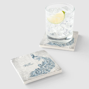 Dessous-de-verre En Pierre Dessous de verre de pierre personnalisée Peacock b