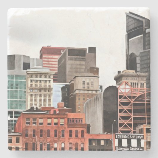 Dessous-de-verre En Pierre Dessous de verre de Pittsburgh (Devant)