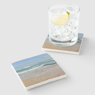 Dessous-de-verre En Pierre Dessous de verre de sable bleu mer