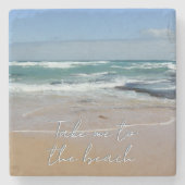 Dessous-de-verre En Pierre Dessous de verre de sable bleu mer (Devant)