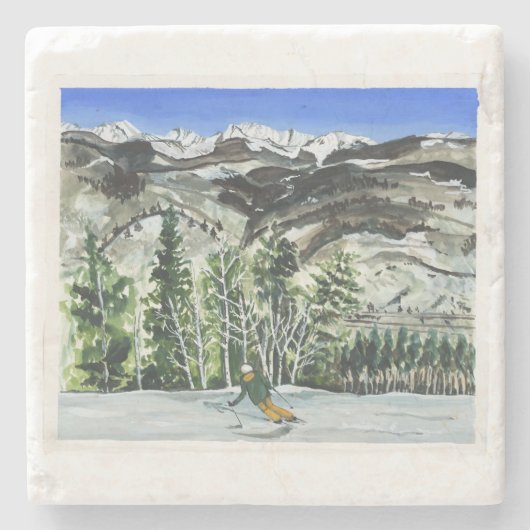 Dessous-de-verre En Pierre dessous de verre de ski (Devant)