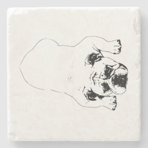 Dessous-de-verre En Pierre Dessous de verre de table de cheer Bulldog