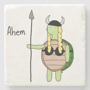 Dessous-de-verre En Pierre Dessous de verre de tortue métallique viking