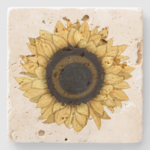 Dessous-de-verre En Pierre Dessous de verre de tournesol jaune à fleurs d'été