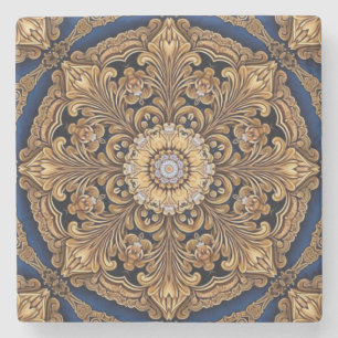 Dessous-de-verre En Pierre Dessous de verre décoratif en pierre Bleu Or