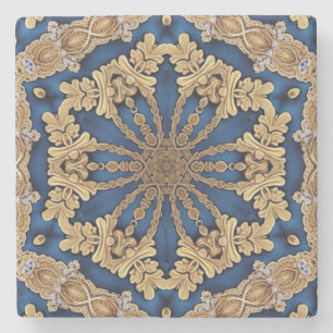 Dessous-de-verre En Pierre Dessous de verre décoratif en pierre Bleu Or