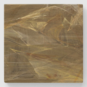 Dessous-de-verre En Pierre Dessous de verre d'or de carré de fractale