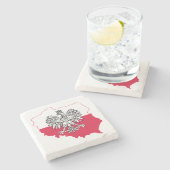 Dessous-de-verre En Pierre Dessous de verre du drapeau polonais (Côté)