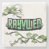 Dessous-de-verre En Pierre dessous de verre du logo "Rayvwen" (Devant)