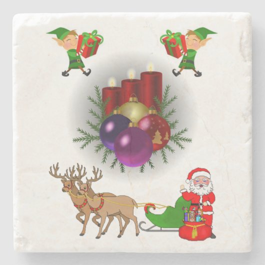 Dessous-de-verre En Pierre Dessous de verre Elf Marble Pierre Noël (Devant)
