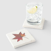 Dessous-de-verre En Pierre Dessous de verre en céramique feuille d'automne 3 (Côté)