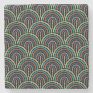 Dessous-de-verre En Pierre Dessous de verre en marbre Motif Boho Brodery Arch