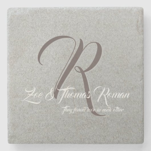 Dessous-de-verre En Pierre Dessous de verre en marbre personnel familial (Devant)