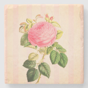 Dessous-de-verre En Pierre Dessous de verre en marbre Vintage rose chic Shabb