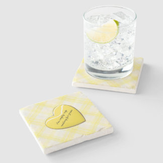 Dessous-de-verre En Pierre Dessous de verre en pierre à carreaux jaunes vinta