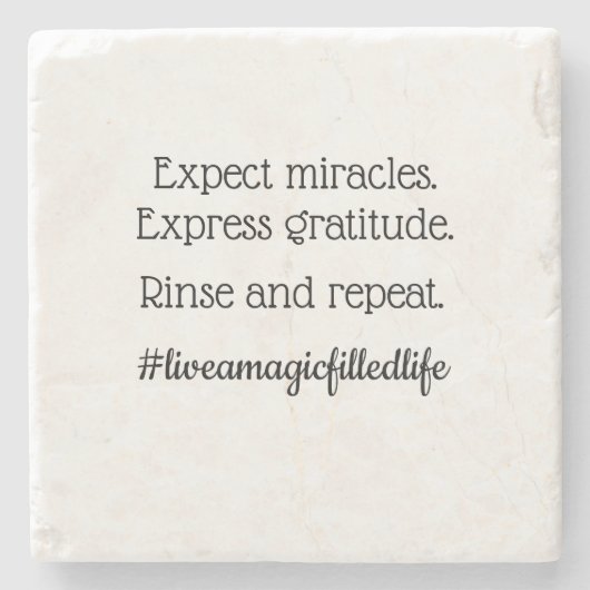 Dessous-de-verre En Pierre dessous de verre en pierre "Attendez les miracles" (Devant)