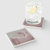 Dessous-de-verre En Pierre Dessous de verre en pierre avec design Rose (Côté)