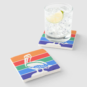 Dessous-de-verre En Pierre Dessous de verre en pierre avec drapeau de Saint-P