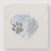 Dessous-de-verre En Pierre Dessous de verre en pierre carrée bleu aquarelle (Devant)