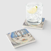 Dessous-de-verre En Pierre dessous de verre en pierre "Coven d'arbres" (Côté)