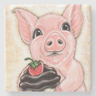 Dessous-de-verre En Pierre Dessous de verre en pierre Cupcake Piggy