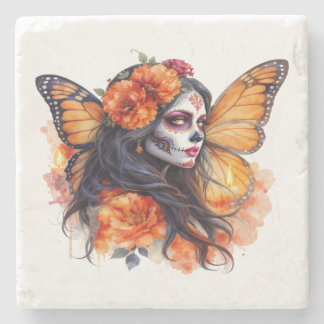 Dessous-de-verre En Pierre Dessous de verre en pierre de Calavera Catrina