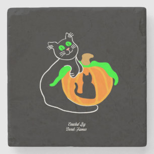 Dessous-de-verre En Pierre Dessous de verre en pierre de Citrouille de chat n