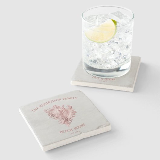 Dessous-de-verre En Pierre Dessous de verre en pierre de conque rose (Côté)