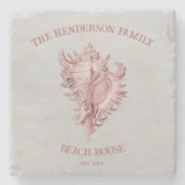 Dessous-de-verre En Pierre Dessous de verre en pierre de conque rose (Devant)