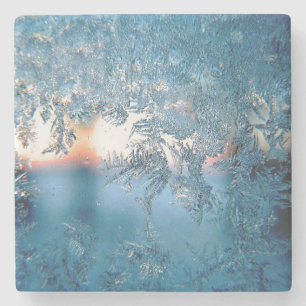 Dessous-de-verre En Pierre dessous de verre en pierre de givre d'hiver
