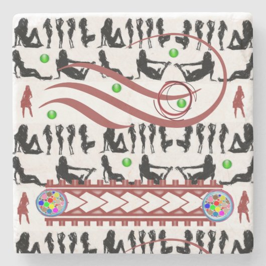 Dessous-de-verre En Pierre Dessous de verre en pierre de marbre (Devant)