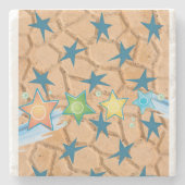 Dessous-de-verre En Pierre Dessous de verre en pierre de marbre atomique (Devant)