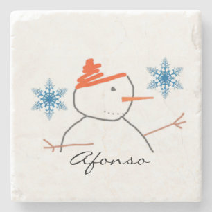 Dessous-de-verre En Pierre Dessous de verre en pierre de marbre de neige Noël