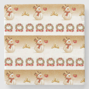 Dessous-de-verre En Pierre Dessous de verre en pierre de marbre de neige Noël