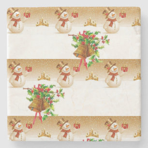 Dessous-de-verre En Pierre Dessous de verre en pierre de marbre de neige Noël