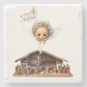 Dessous-de-verre En Pierre Dessous de verre en pierre de marbre de Noël, Ange