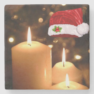 Dessous-de-verre En Pierre Dessous de verre en pierre de marbre de Noël, boug